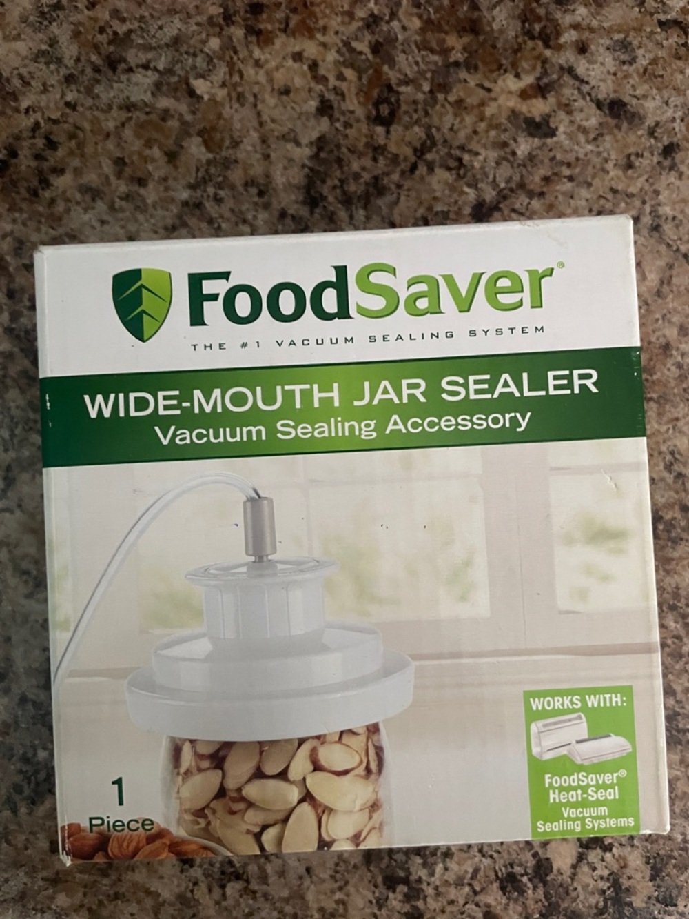 FoodSaver Wide-Mouth Jar Sealer Vacuum Sealing Accessory - White